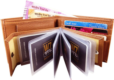 

Wenzest Men Formal Tan Artificial Leather Wallet(10 Card Slots), Multi color