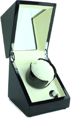 

Medetai Watch Winder ,LT Wooden Automatic Rotation 1+0 Watch Winder Storage Case Display Box (Outside and inside are white) WATCH WINDER 2160 Watch Winder(Black)
