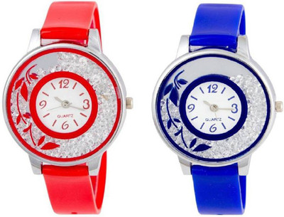 

Swadesi Stuff New Arrival Movable diamond Stylish blue & red color stylish watch 00119 Watch - For Women