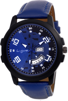 

Lugano LG 1123 Matte Formal & Exclusive Blue Dial Day & Date Display Watch - For Men