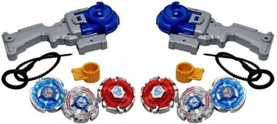 

Civil 4D 6 in 2 Beyblades Metal Fighter Fury with Metal Fight Ring and Handle Launcher(Multicolor)