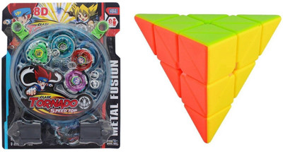 

Civil Super Smooth Pyramix Cube With 4Pcs Stadium Beyblade-Combo(Pack of )(Multicolor)