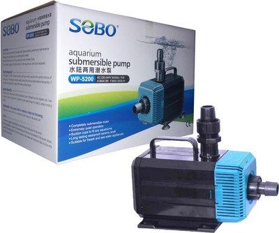

Sobo Submersible Pump WP-5200 (Pack of 1) | Power: 75W (Flow MAX: 3500L/Hr | Height MAX: 3 Meters) | Water Aquarium Pump(270 cm)