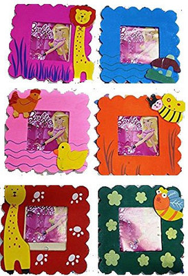

Abaj Wooden cute Animal Design photo frame ( SET OF 6 )