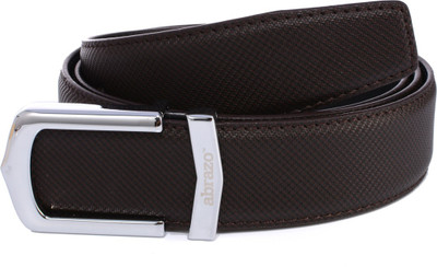 abrazo Men Black Artificial Leather Belt, Coffee