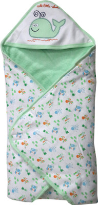 

ANNAPURNA SALES Cartoon  Hooded Baby Blanket(Cotton, Green