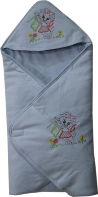 

ANNAPURNA SALES Cartoon  Hooded Baby Blanket(Cotton, Blue