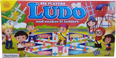 

Sun Enterprises Six Players Ludo & Snakes & Laders Board Game