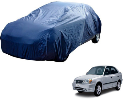 MOCKHE Car Cover For Hyundai Accent (Without Mirror Pockets)(Blue)