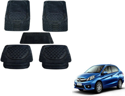 MOCKHE Rubber, Plastic Standard Mat For  Honda Amaze(Black)