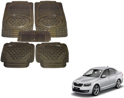MOCKHE Rubber, Plastic Standard Mat For  Skoda Octavia(Grey)