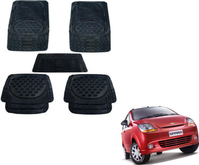 MOCKHE Rubber, Plastic Standard Mat For  Chevrolet Spark(Black)