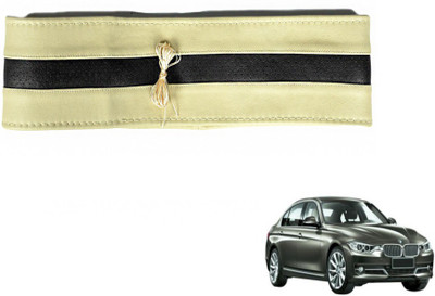 MOCKHE Hand Stiched Steering Cover For BMW 3 Series(Beige, Black, Leatherite)