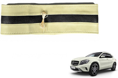 MOCKHE Hand Stiched Steering Cover For Mercedes Benz GLA-Class(Beige, Black, Leatherite)