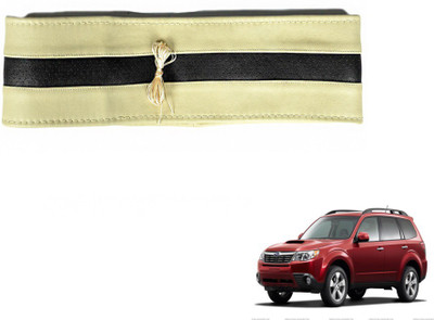 MOCKHE Hand Stiched Steering Cover For Chevrolet Forester(Beige, Black, Leatherite)
