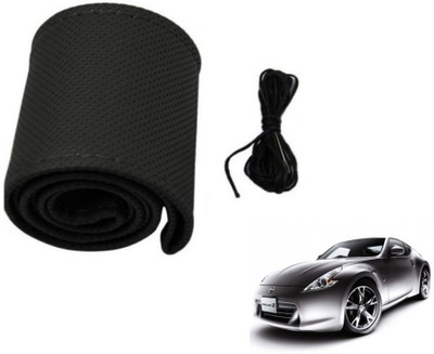 MOCKHE Hand Stiched Steering Cover For Nissan 370z(Black, Leatherite)