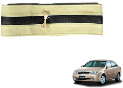MOCKHE Hand Stiched Steering Cover For Chevrolet Optra(Beige, Black, Leatherite)