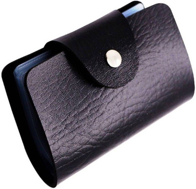 

Menzy Credit Debit Or Atm Leather Card Case 24 Card Holder(Set of 1, Black)