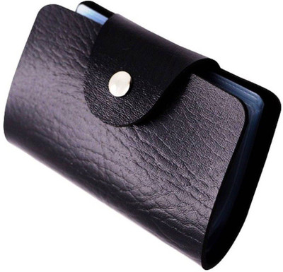 

Menzy Name Id & Banks Credit Debit Or Atm Leather Card Case 24 Card Holder(Set of 1, Black)