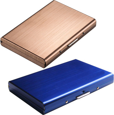 

Stealodeal Blue and Rose Gold Metal Limited Edition Atm 6 Card Holder(Set of 2, Blue, Maroon)