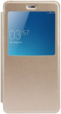Helix Flip Cover for Gionee F103 Pro(Gold, Pack of: 1)