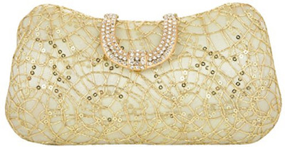 

La Fleur Casual Gold Clutch
