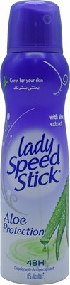 

Lady Speed Stick Aloe Protection Deodorant, With Aloe Extract - 150ml Deodorant Spray - For Women(150 ml)