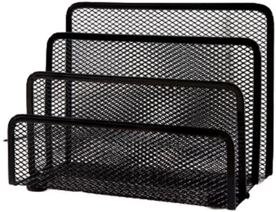 

Di Grazia 3 Compartments Metal Mesh Black Mesh With 3 Sections/Compartments Home Office Desktop Organizer Letter File Document Tray Sorter(Black)