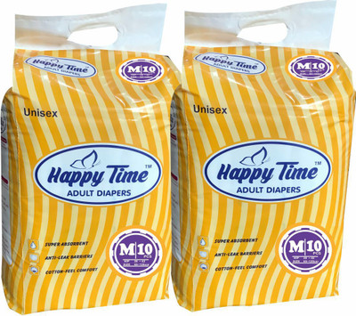 

Happy Time Unisex -Medium 10 units (Pack of 2) Adult Diapers - M(20 Pieces)