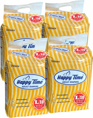 

Happy Time Unisex -Large 10 units (Pack of 4) Adult Diapers - L(40 Pieces)