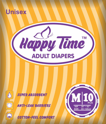 

Happy Time Unisex-Medium Adult Diapers - M(10 Pieces)