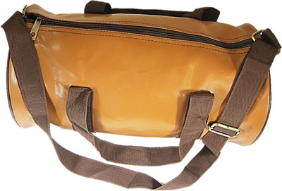 

Muccasacra Small weekender Duffle Gym Bag with 3 compartments (Coffee Brown) Gym Bag(Beige)
