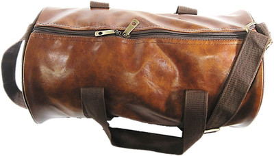 

Muccasacra Small weekender Duffle Gym Bag with 3 compartments (Tan Brown) Gym Bag(Brown)