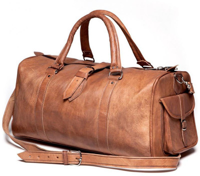 

Handcrafted exports 28 inch/71 cm Travel Duffel Bag Duffel Strolley Bag(Brown)