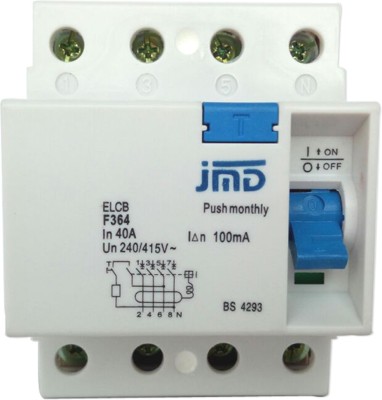 

JMD GOLD | RCCB Four Pole 40 AMP | 240V Residual Current Circuit Breaker | ISI Mark 0019 MCB(4)