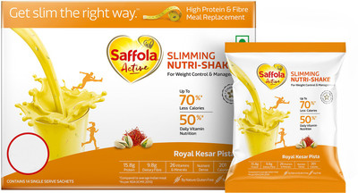 

Saffola Active Slimming Nutri-shake Royal Kesar Pista Nutrition Drink(700 g, Royal Kesar Pista Flavored)
