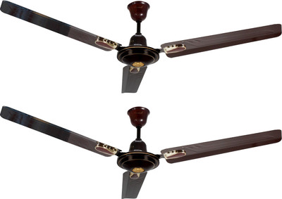 Candes i-Flurry 1200 mm Brown 3 Blade Ceiling Fan(Brown, Pack of 2)