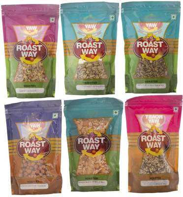 

Roast Way Foods Peanut Nimbu Podina & Pumpkin Seed & Rudraksh Gur Chana & Sadabahar Mix & Seed Mix & Sweet N Sour Roasted Namkeen Combo(1200)