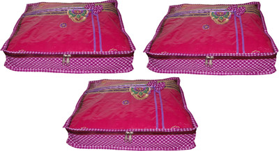 

Funkroo High Qulity Pack Of 3 Dot-Para Saree Cover Gift Organizer Traveling Pouches Keep Saree\Salwar Suit\Jeans\Trouser.(Purple)