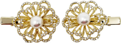 

Evolution Hair Accessories Golden Rose Pearl Dimond, Wedding Party Hair Pin, Slider Lock Pin, for Women/Girls ( Pack of 2 ) Hair Pin(Multicolor)
