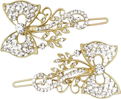 

Evolution Hair Accessories Designer Bow Dimond, Wedding Party Hair Pin, Slider Lock Pin, for Women/Girls ( Pack of 2 ) Hair Pin(Multicolor)