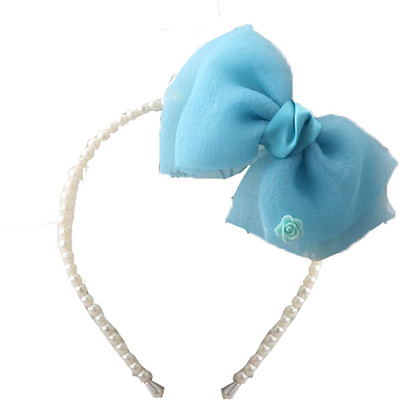 

Ziory 1Pcs Blue Chiffon Big Bow Flower Pearls Hair Band For Girls Princess Sweet Princess Crown Hair Accessories Bow-knot Hair band for Baby Girls and Toddler girls Hair Band(Blue)