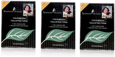 

Shahnaz Husain Colourveda Natural Hair Colour Blackish Brown (Pack of 3) Hair Color(Blackish Brown)
