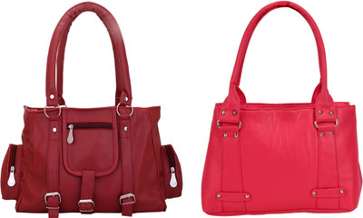 

Lady bar Hand-held Bag(Pink, Maroon), Maroon;pink