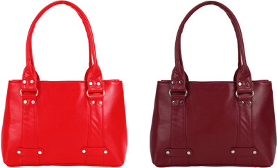 

Lady bar Shoulder Bag(Red, Maroon), Maroon;red