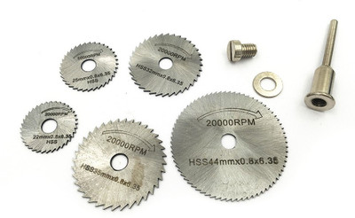 

Oscar 6 Pcs HSS Metal Circular Saw Disc Wheel Blades Cut Off Dremel Drill Rotary Tools Cross-cut Saw(2 inch Blade)