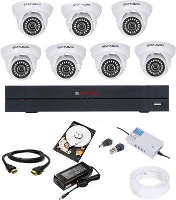 CP PLUS 8 Channal HD DVR 1080p 1Pcs,Dome Camera 2.4MP HD Night Vision 7Pcs,Bnc & Dc, Security Camera(1 TB, 8 Channel)