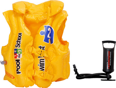 

Geckos Kids Swimming Jacket Vest( Yellow) With Hand Pump Inflatable Pool Accessory(Multicolor)
