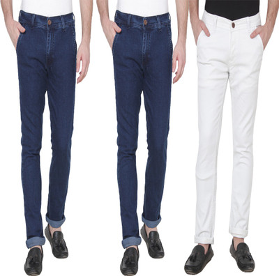 Xee' Regular Men Multicolor Jeans(Pack of 3)