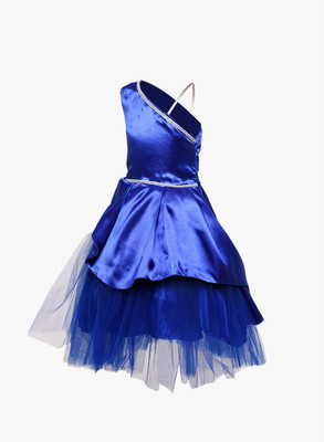 Samsara Couture Girls Maxi/Full Length Party Dress(Blue, Sleeveless)